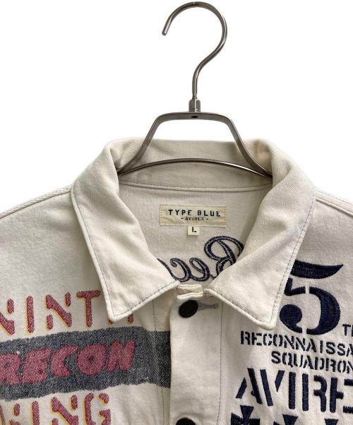 AVIREX（アヴィレックス）AVIREX (アヴィレックス) デニムジャケット アイボリー サイズ:Lの古着・服飾アイテム