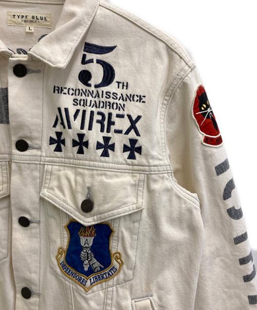 AVIREX（アヴィレックス）AVIREX (アヴィレックス) デニムジャケット アイボリー サイズ:Lの古着・服飾アイテム