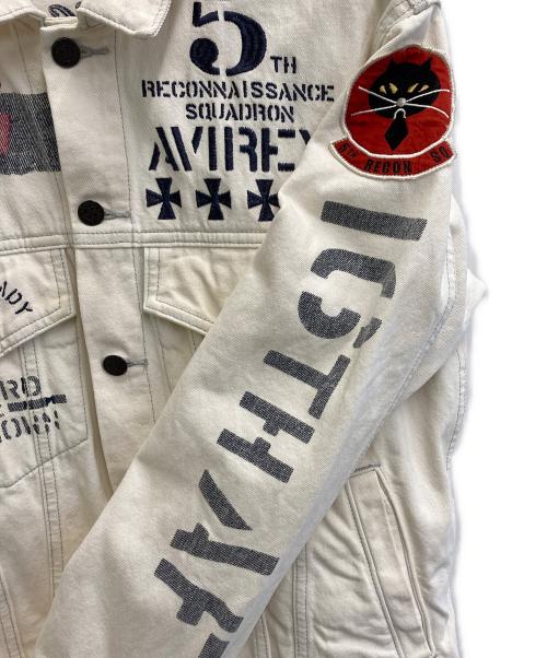 AVIREX（アヴィレックス）AVIREX (アヴィレックス) デニムジャケット アイボリー サイズ:Lの古着・服飾アイテム