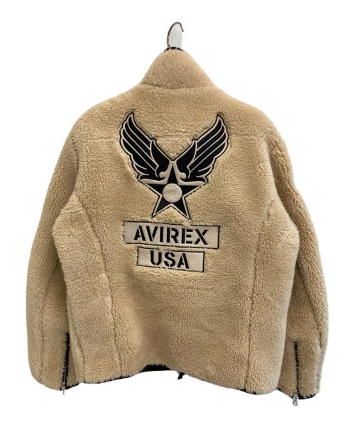 AVIREX（アヴィレックス）AVIREX (アヴィレックス) フリースライダースジャケット ベージュ サイズ:Mの古着・服飾アイテム