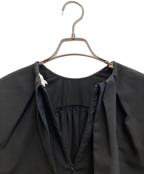 ENFOLD（エンフォルド）ENFOLD (エンフォルド) コットン ウェーブカラー ブラウス プルオーバー トップス ブラック サイズ:38の古着・服飾アイテム