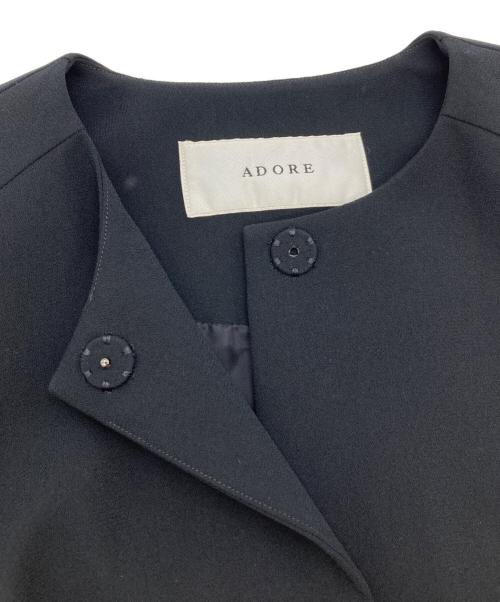 ADORE（アドーア）ADORE (アドーア) ノーカラージャケット ブラック サイズ:Mの古着・服飾アイテム