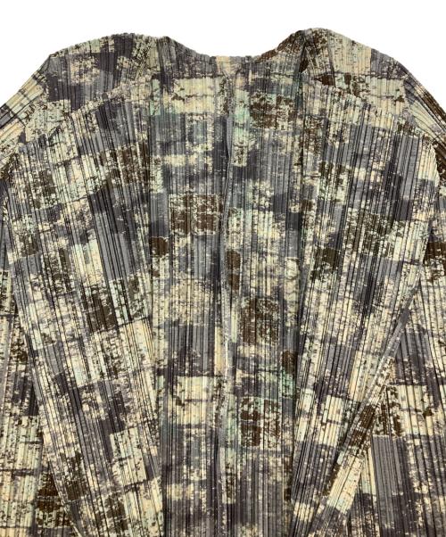 PLEATS PLEASE（プリーツプリーズ）PLEATS PLEASE (プリーツプリーズ) プリーツカーディガン カーキ×グレー サイズ:3の古着・服飾アイテム