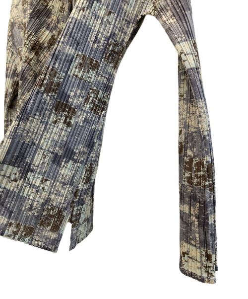 PLEATS PLEASE（プリーツプリーズ）PLEATS PLEASE (プリーツプリーズ) プリーツカーディガン カーキ×グレー サイズ:3の古着・服飾アイテム