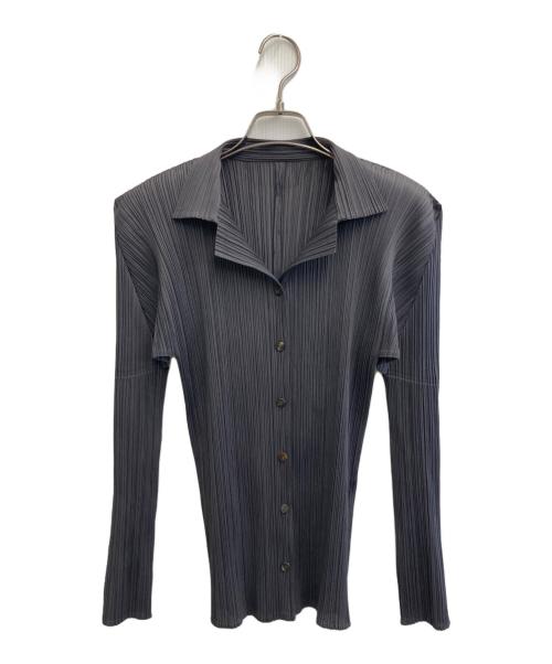 PLEATS PLEASE（プリーツプリーズ）PLEATS PLEASE (プリーツプリーズ) プリーツシャツ グレー サイズ:4の古着・服飾アイテム