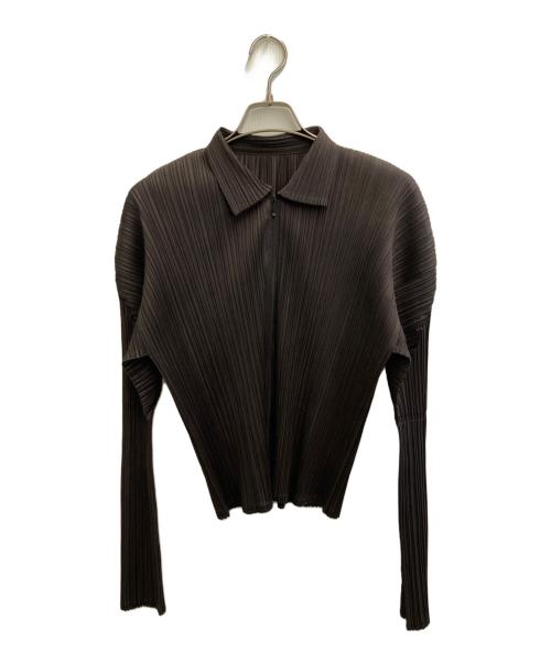 PLEATS PLEASE（プリーツプリーズ）PLEATS PLEASE (プリーツプリーズ) プリーツシャツ ブラウン サイズ:3の古着・服飾アイテム