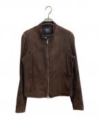 EMMETIエンメティ）の古着「スウェードライダースジャケット」｜ブラウン