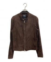 EMMETI（エンメティ）の古着「スウェードライダースジャケット」｜ブラウン