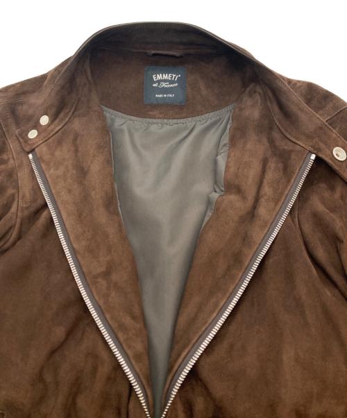 EMMETI（エンメティ）EMMETI (エンメティ) スウェードライダースジャケット ブラウン サイズ:42の古着・服飾アイテム