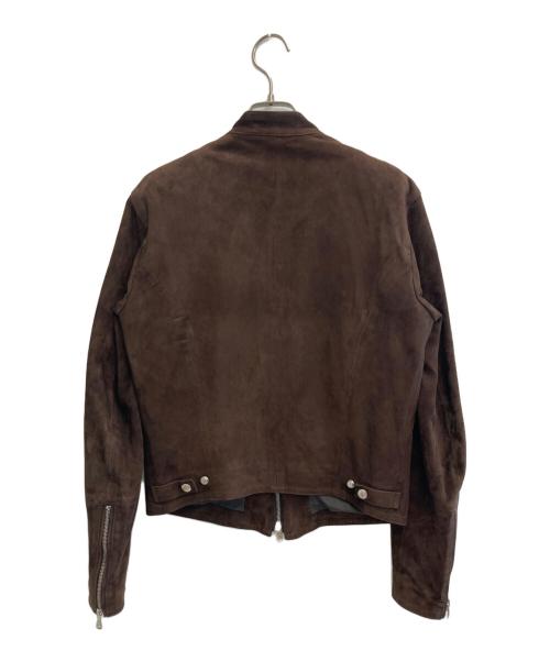 EMMETI（エンメティ）EMMETI (エンメティ) スウェードライダースジャケット ブラウン サイズ:42の古着・服飾アイテム