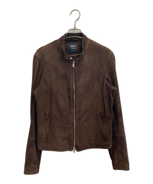 EMMETI（エンメティ）EMMETI (エンメティ) スウェードライダースジャケット ブラウン サイズ:42の古着・服飾アイテム
