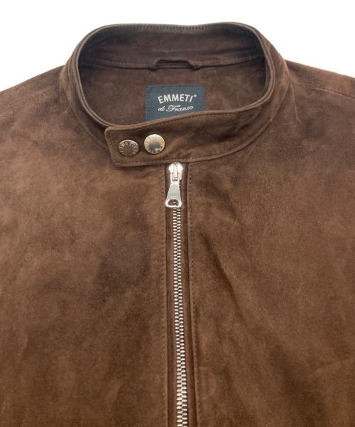 EMMETI（エンメティ）EMMETI (エンメティ) スウェードライダースジャケット ブラウン サイズ:42の古着・服飾アイテム