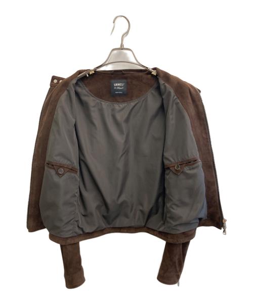 EMMETI（エンメティ）EMMETI (エンメティ) スウェードライダースジャケット ブラウン サイズ:42の古着・服飾アイテム