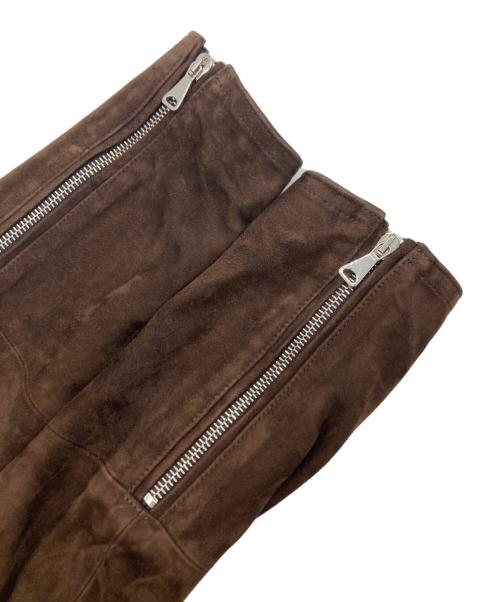 EMMETI（エンメティ）EMMETI (エンメティ) スウェードライダースジャケット ブラウン サイズ:42の古着・服飾アイテム