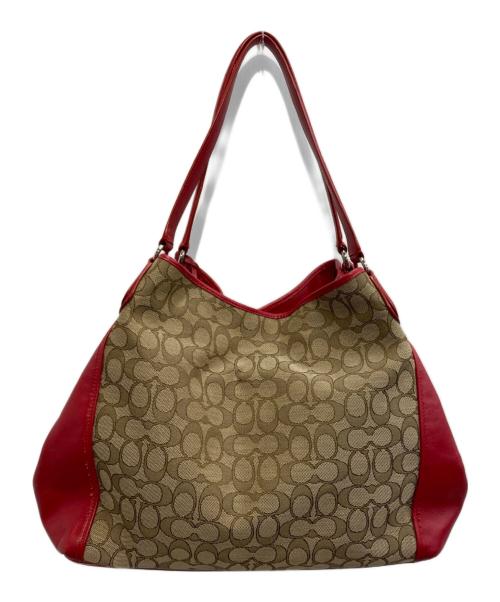 COACH（コーチ）COACH (コーチ) トートバッグ レッド×ブラウンの古着・服飾アイテム