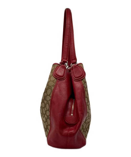 COACH（コーチ）COACH (コーチ) トートバッグ レッド×ブラウンの古着・服飾アイテム