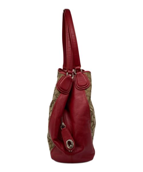 COACH（コーチ）COACH (コーチ) トートバッグ レッド×ブラウンの古着・服飾アイテム