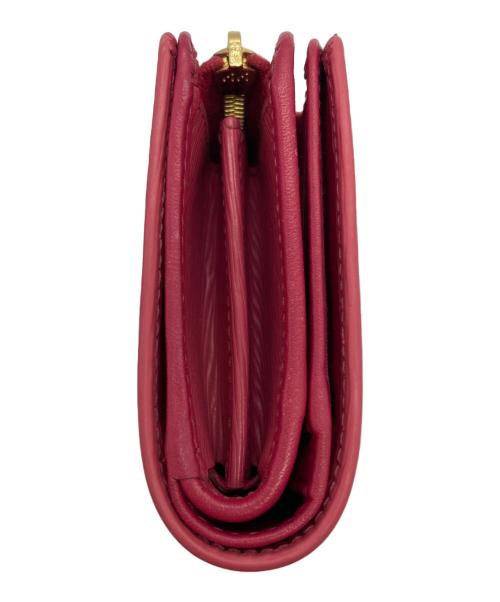 PRADA（プラダ）PRADA (プラダ) サフィアーノ 2つ折り財布 ピンクの古着・服飾アイテム