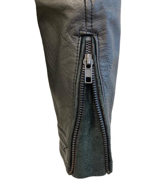 DIESEL（ディーゼル）DIESEL (ディーゼル) カウレザージャケット ブラック サイズ:Mの古着・服飾アイテム