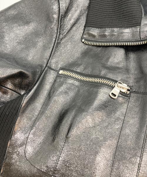 PAL ZILERI（パルジレリ）PAL ZILERI (パルジレリ) ニット切替レザージャケット ブラック サイズ:54の古着・服飾アイテム