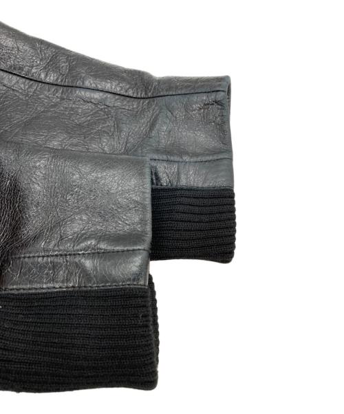 PAL ZILERI（パルジレリ）PAL ZILERI (パルジレリ) ニット切替レザージャケット ブラック サイズ:54の古着・服飾アイテム