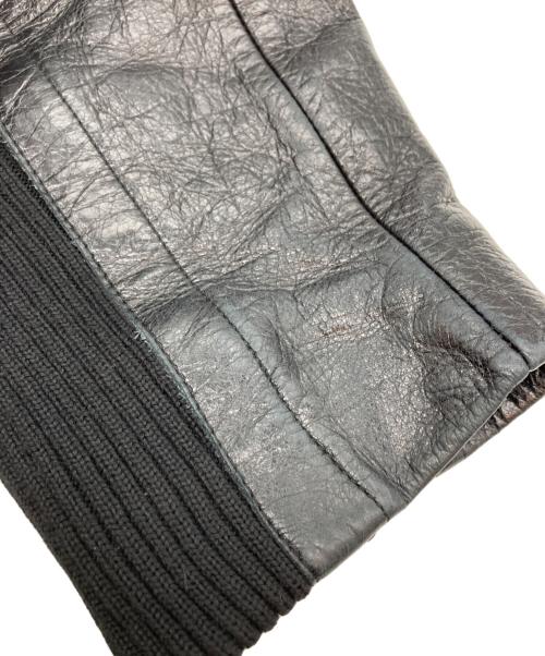 PAL ZILERI（パルジレリ）PAL ZILERI (パルジレリ) ニット切替レザージャケット ブラック サイズ:54の古着・服飾アイテム