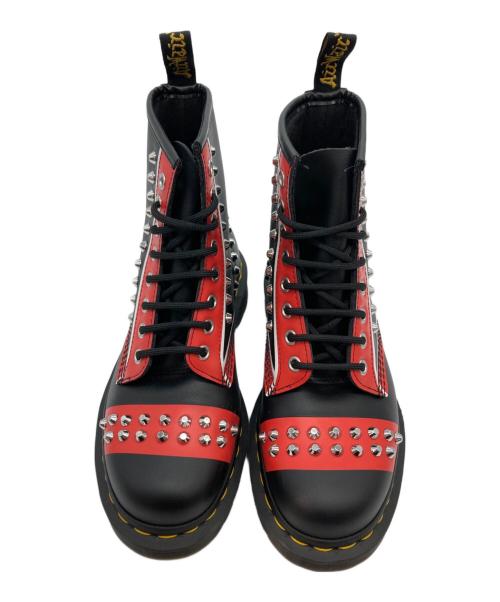 Dr.Martens（ドクターマーチン）Dr.Martens (ドクターマーチン) 8ホールブーツ ブラック×レッド サイズ:38の古着・服飾アイテム