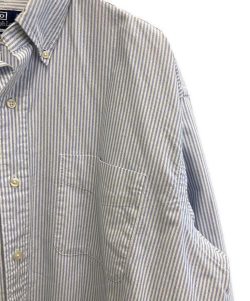 POLO RALPH LAUREN（ポロ・ラルフローレン）POLO RALPH LAUREN (ポロ・ラルフローレン) OX BD THE BIG SHIRT ホワイト×スカイブルー サイズ:Mの古着・服飾アイテム