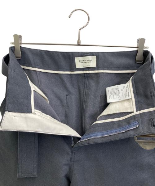 beautiful people（ビューティフルピープル）beautiful people (ビューティフルピープル) ポストワークツイルベルトパンツ グレー サイズ:36の古着・服飾アイテム