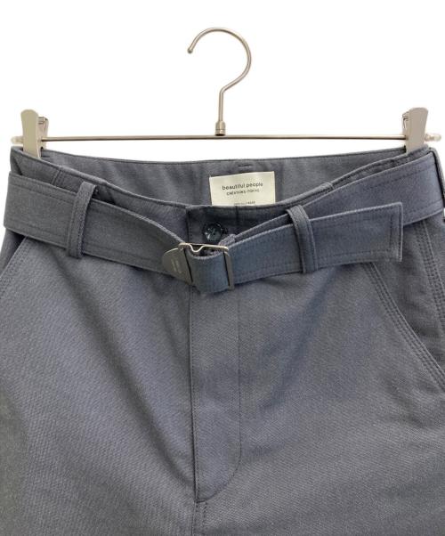 beautiful people（ビューティフルピープル）beautiful people (ビューティフルピープル) ポストワークツイルベルトパンツ グレー サイズ:36の古着・服飾アイテム