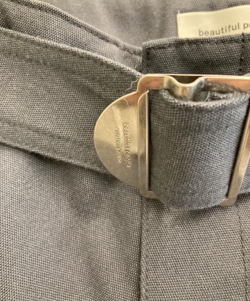 beautiful people（ビューティフルピープル）beautiful people (ビューティフルピープル) ポストワークツイルベルトパンツ グレー サイズ:36の古着・服飾アイテム