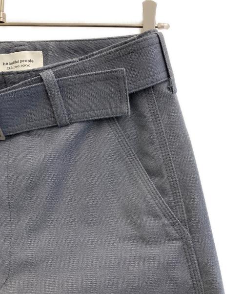 beautiful people（ビューティフルピープル）beautiful people (ビューティフルピープル) ポストワークツイルベルトパンツ グレー サイズ:36の古着・服飾アイテム