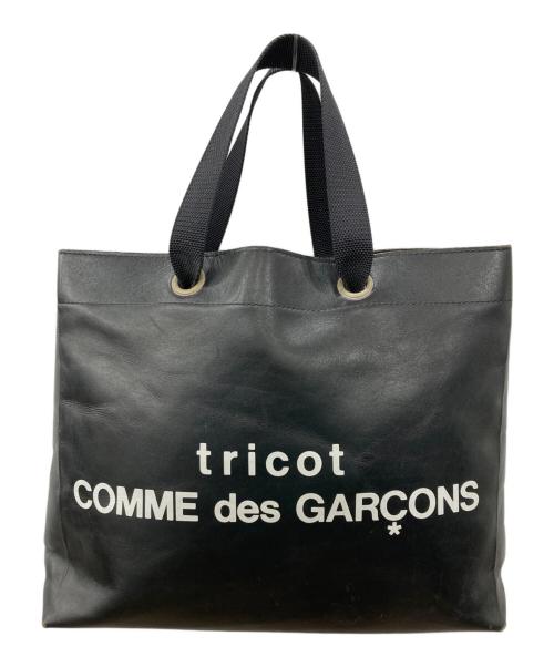 tricot COMME des GARCONS（トリココムデギャルソン）tricot COMME des GARCONS (トリココムデギャルソン) ロゴレザートートバッグ ブラックの古着・服飾アイテム