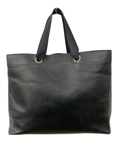tricot COMME des GARCONS（トリココムデギャルソン）tricot COMME des GARCONS (トリココムデギャルソン) ロゴレザートートバッグ ブラックの古着・服飾アイテム