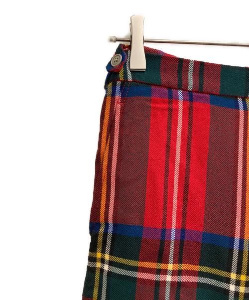 COMME des GARCONS HOMME PLUS（コムデギャルソンオムプリュス）COMME des GARCONS HOMME PLUS (コムデギャルソンオムプリュス) 00AW ウールタータンチェックパンツ レッド サイズ:Ｓの古着・服飾アイテム