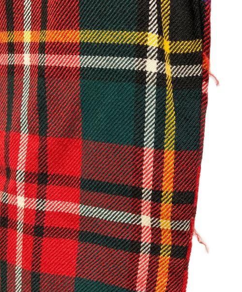COMME des GARCONS HOMME PLUS（コムデギャルソンオムプリュス）COMME des GARCONS HOMME PLUS (コムデギャルソンオムプリュス) 00AW ウールタータンチェックパンツ レッド サイズ:Ｓの古着・服飾アイテム