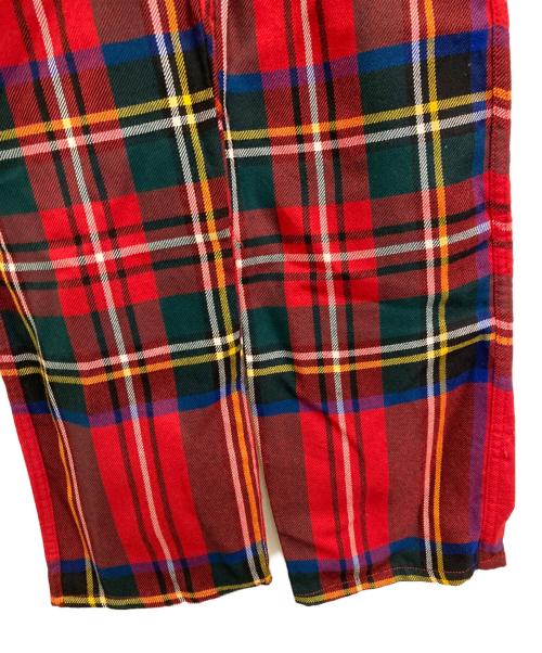 COMME des GARCONS HOMME PLUS（コムデギャルソンオムプリュス）COMME des GARCONS HOMME PLUS (コムデギャルソンオムプリュス) 00AW ウールタータンチェックパンツ レッド サイズ:Ｓの古着・服飾アイテム