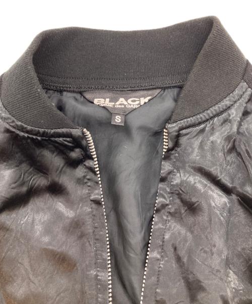 BLACK COMME des GARCONS（ブラックコムデギャルソン）BLACK COMME des GARCONS (ブラックコムデギャルソン) キュプラ/ウール切替 ロングジップアップブルゾン ブラック サイズ:Sの古着・服飾アイテム