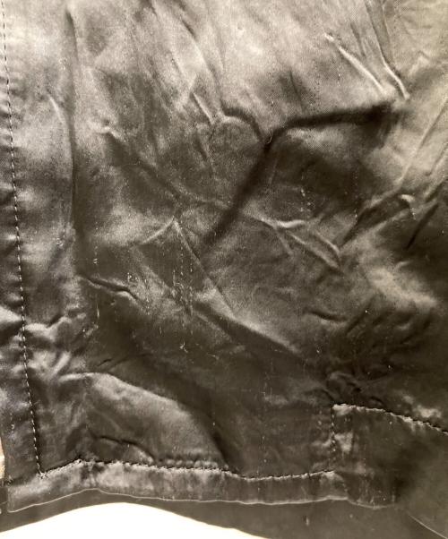 BLACK COMME des GARCONS（ブラックコムデギャルソン）BLACK COMME des GARCONS (ブラックコムデギャルソン) キュプラ/ウール切替 ロングジップアップブルゾン ブラック サイズ:Sの古着・服飾アイテム