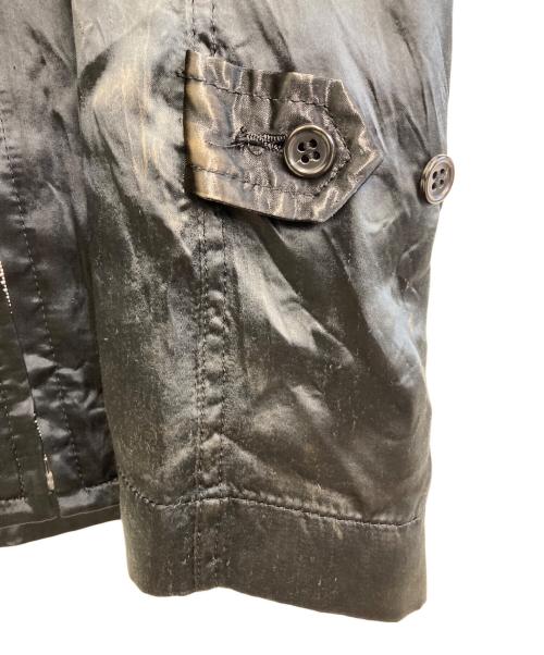 BLACK COMME des GARCONS（ブラックコムデギャルソン）BLACK COMME des GARCONS (ブラックコムデギャルソン) キュプラ/ウール切替 ロングジップアップブルゾン ブラック サイズ:Sの古着・服飾アイテム