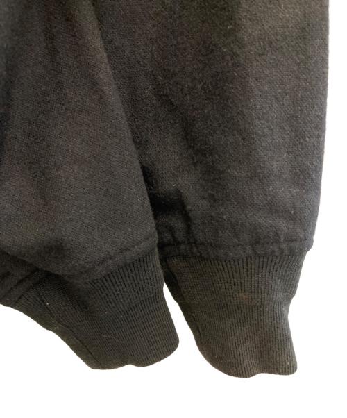 BLACK COMME des GARCONS（ブラックコムデギャルソン）BLACK COMME des GARCONS (ブラックコムデギャルソン) キュプラ/ウール切替 ロングジップアップブルゾン ブラック サイズ:Sの古着・服飾アイテム