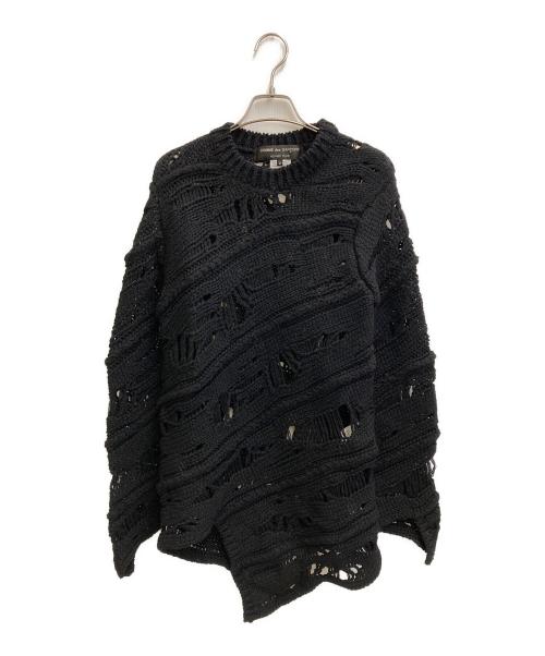 COMME des GARCONS HOMME PLUS（コムデギャルソンオムプリュス）COMME des GARCONS HOMME PLUS (コムデギャルソンオムプリュス) 15AW 螺旋ねじれニットセーター ブラック サイズ:Ｍの古着・服飾アイテム