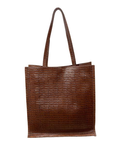 IACUCCI（イアクッチ）IACUCCI (イアクッチ) 型押しトートバッグ ブラウンの古着・服飾アイテム