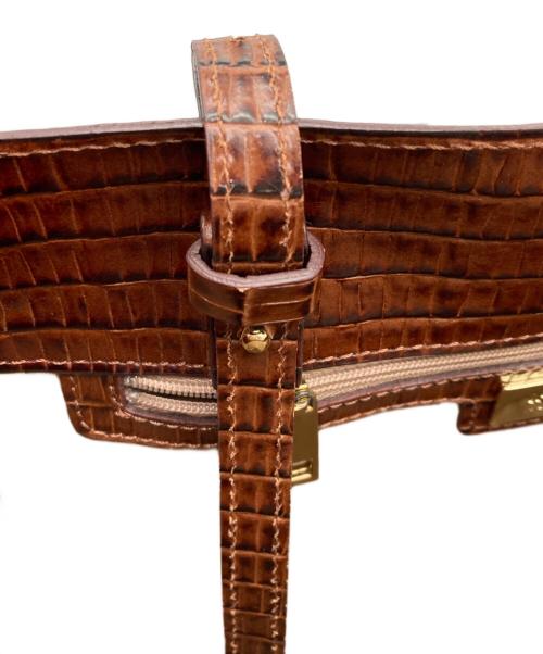 IACUCCI（イアクッチ）IACUCCI (イアクッチ) 型押しトートバッグ ブラウンの古着・服飾アイテム