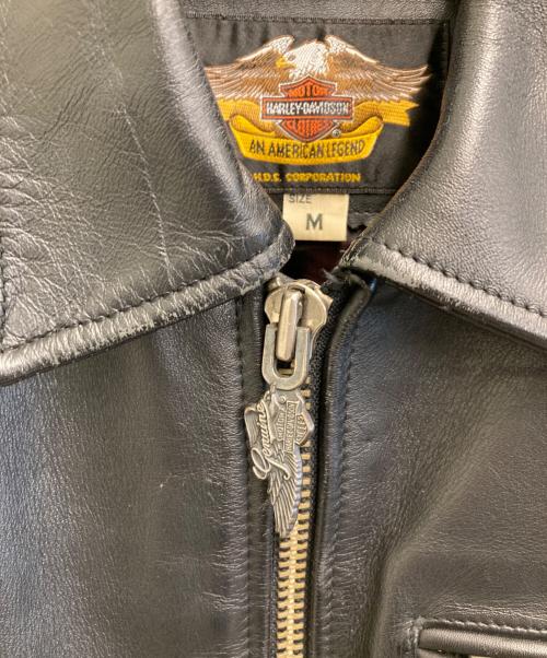 HARLEY-DAVIDSON（ハーレーダビッドソン）HARLEY-DAVIDSON (ハーレーダビッドソン) シングルライダースジャケット ブラック サイズ:Mの古着・服飾アイテム