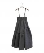 Blueleaブルレア）の古着「Dot Jacquard suspenders skirt」｜グレー