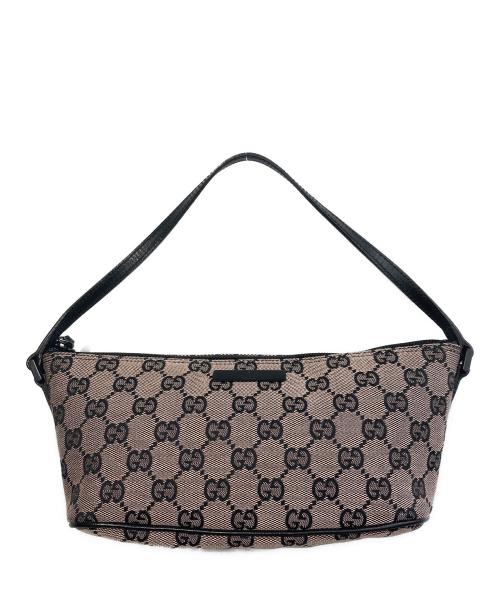 GUCCI（グッチ）GUCCI (グッチ) CGキャンバスポーチ ブラウン×ブラック サイズ:-の古着・服飾アイテム