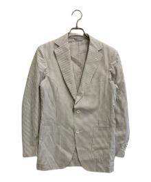 Belvest×TOMORROW LAND（ベルヴェスト×トゥモローランド）の古着「テーラードジャケット」｜ライトグレー×ホワイト