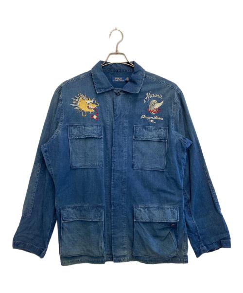 POLO RALPH LAUREN（ポロ・ラルフローレン）POLO RALPH LAUREN (ポロ・ラルフローレン) 刺繍デニムシャツ インディゴ サイズ:Lの古着・服飾アイテム