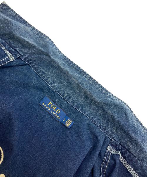 POLO RALPH LAUREN（ポロ・ラルフローレン）POLO RALPH LAUREN (ポロ・ラルフローレン) 刺繍デニムシャツ インディゴ サイズ:Lの古着・服飾アイテム